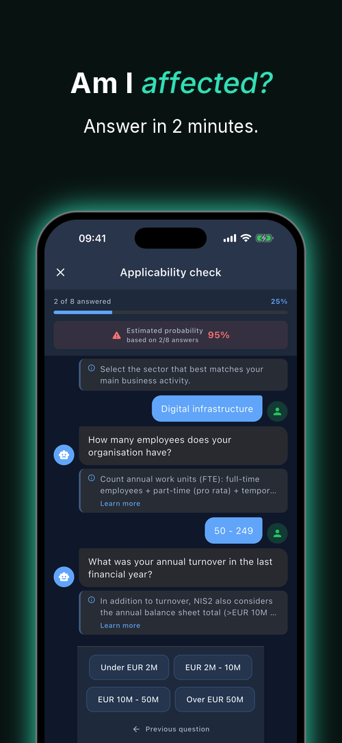 NIS2 Applicability Check: Am I affected? Answer in 2 minutes.